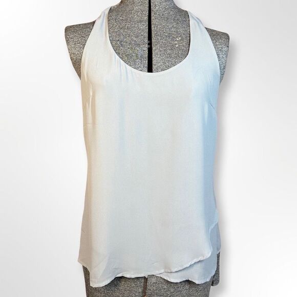 💜 3/30 6/50 Banana Republic Racerback Lightweight Tank  in Sidewalk Gray Size S - Picture 1 of 13